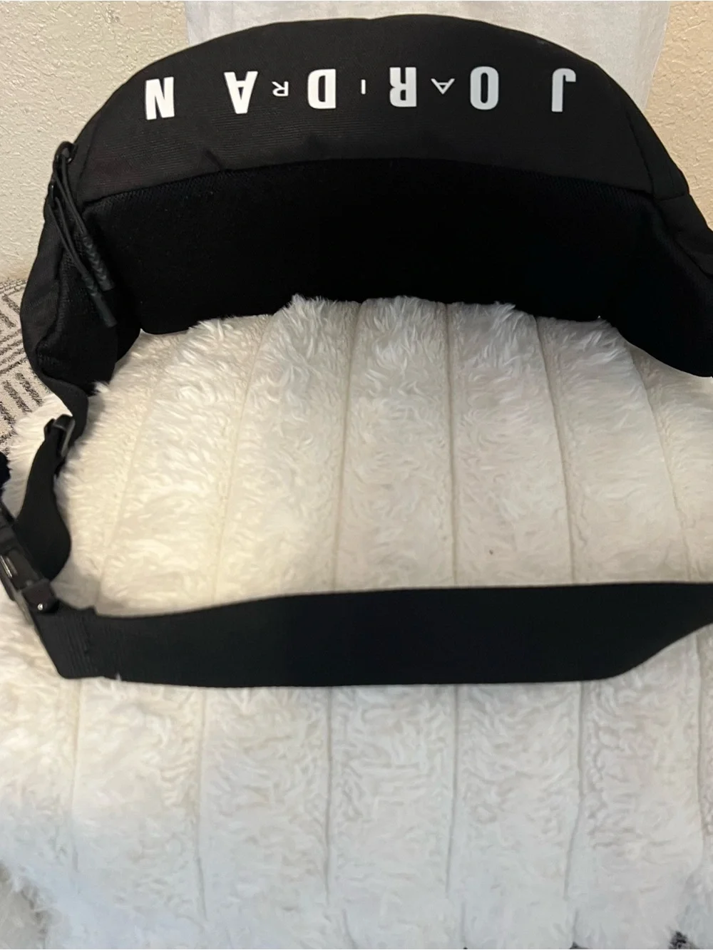 Nike Jordan Black Waist/Crossbody Bag with White Jumpman Quai  LeBron